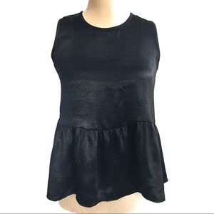 Walter Baker Sleeveless Black Top w/Ruffle Bottom